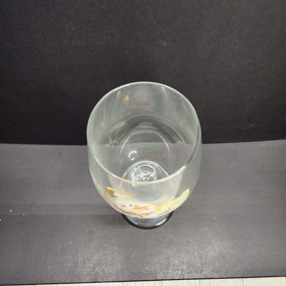 Hand Painted Snowman Angel Clear Stemmed Wine Glass 9'' Tall - Picture 4 of 6